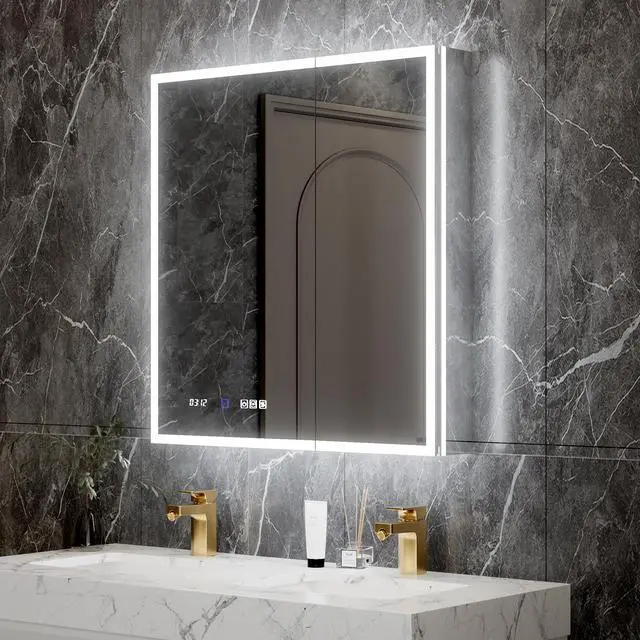 Main image of 30*32 inch Smart LED Medicine Cabinet with GFCI Outlet & Blum Hinges,Front&Backlit ,Buil Built-in High-Power Outlet ,Stepless Dimming & Anti-Fog,Integrated Design,Multifunctional Bathroom Storage