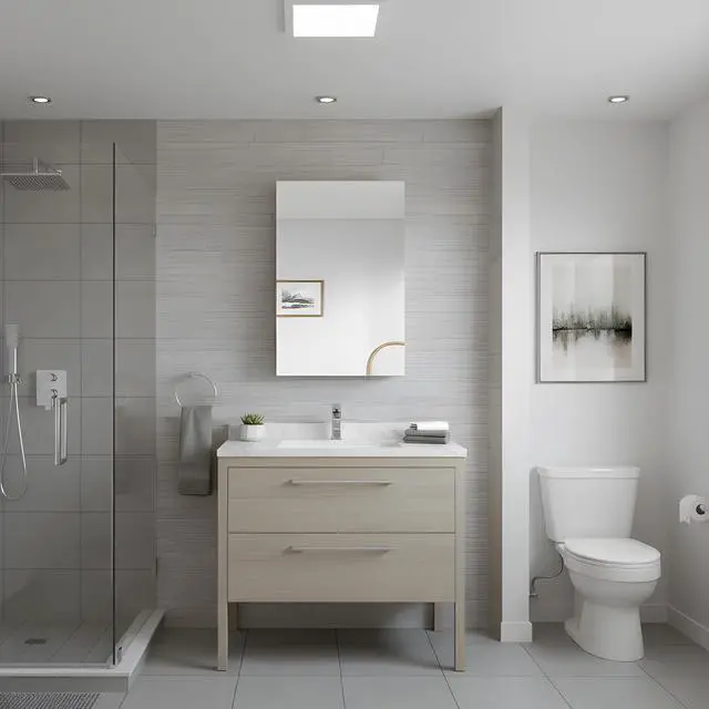 Main image of 20'' W x 36'' H Bathroom Mirror Medicine Cabinet - Wooden Door Medicine Cabinets for Bathroom, Wall Mounted Surface, Bathroom Mirror with Storage, Left opening door