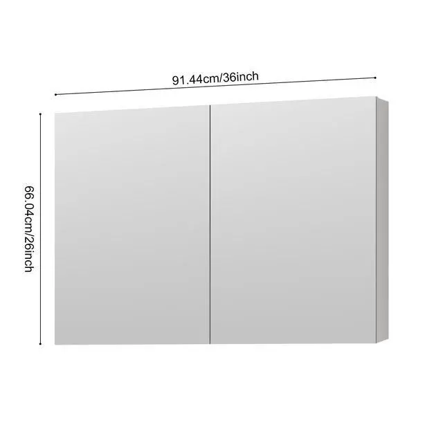Alt view image 6 of 6 - 36'' W x 26'' H Bathroom Mirror Medicine Cabinet - Wooden Door Medicine Cabinets for Bathroom, Wall Mounted Surface, Bathroom Mirror with Storage