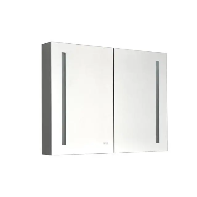 Alt view image 2 of 7 - 40in. W x 30 in. H LED Large Rectangular Aluminum Alloy Surface Mount Medicine Cabinet with Mirror