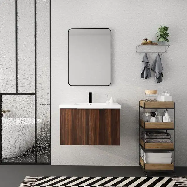Alt view image 2 of 7 - Soft Close Doors Bathroom Vanity With Sink,30 Inch For Small Bathroom,30x18-00630CAW(KD-Packing)