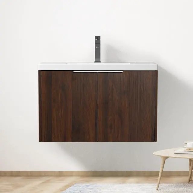 Main image of Soft Close Doors Bathroom Vanity With Sink,30 Inch For Small Bathroom,30x18-00630CAW(KD-Packing)