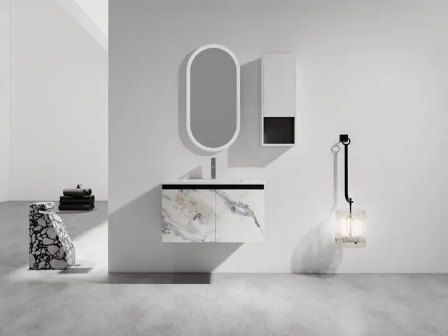 Alt view image 2 of 7 - 12" Bathroom Side Cabinet,Soft Close Doors,Float Mounting Design,(KD-Packing)