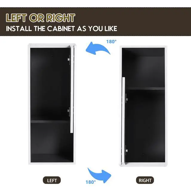 Alt view image 6 of 7 - 12" Bathroom Side Cabinet,Soft Close Doors,Float Mounting Design,(KD-Packing)