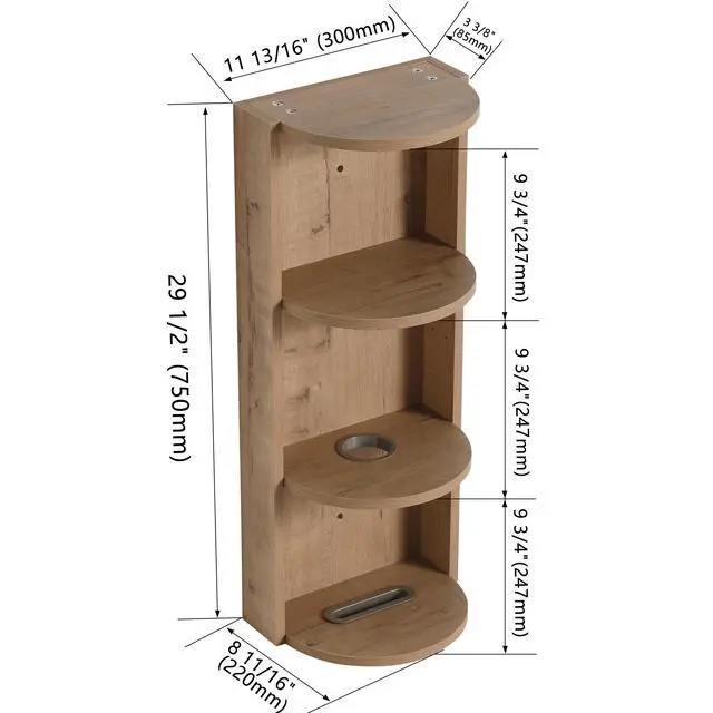 Alt view image 3 of 7 - 12" Bathroom Wall-Mounted Storage Rack, Float Mounting Design,(KD-Packing)