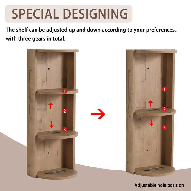 Alt view image 4 of 7 - 12" Bathroom Wall-Mounted Storage Rack, Float Mounting Design,(KD-Packing)