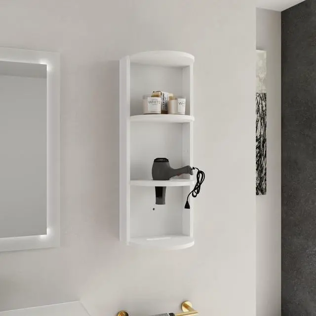 Alt view image 2 of 7 - 12" Bathroom Wall-Mounted Storage Rack, Float Mounting Design,(KD-Packing)