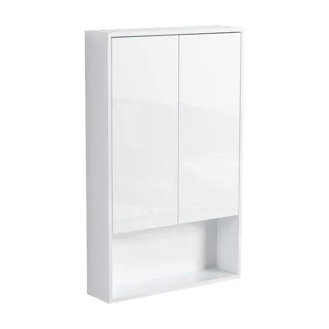 Alt view image 3 of 7 - 24" Bathroom Wall Cabinet, Soft Close Doors, Float Mounting Design,Glossy White,(KD-Packing)