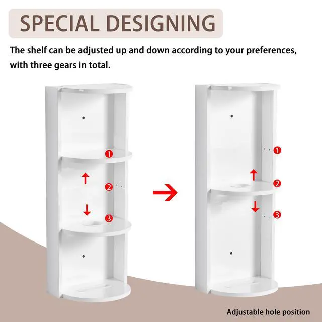 Alt view image 4 of 7 - 12" Bathroom Wall-Mounted Storage Rack, Float Mounting Design,(KD-Packing)