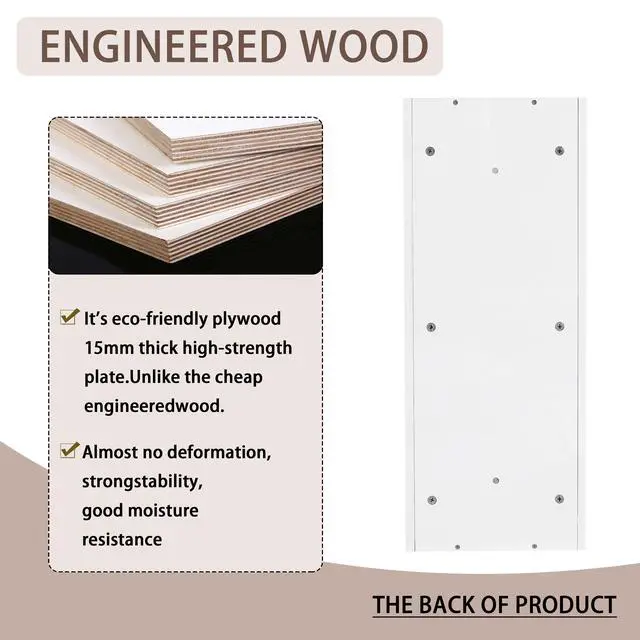 Alt view image 7 of 7 - 12" Bathroom Wall-Mounted Storage Rack, Float Mounting Design,(KD-Packing)