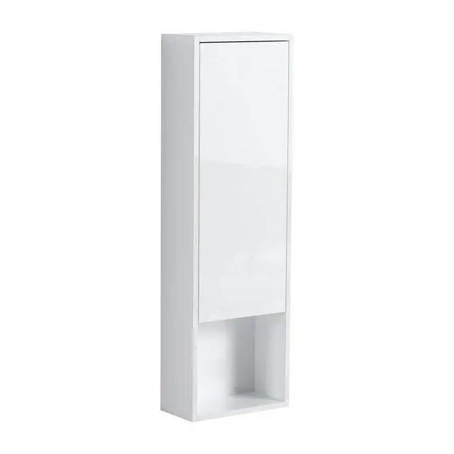 Alt view image 3 of 7 - 12" Bathroom Wall Cabinet, Soft Close Doors, Float Mounting Design,Glossy White,(KD-Packing)