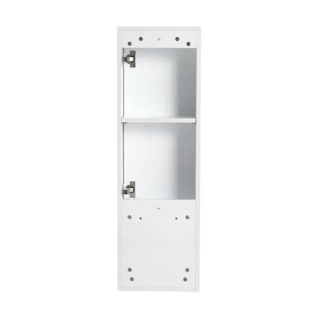 Alt view image 7 of 7 - 12" Bathroom Wall Cabinet, Soft Close Doors, Float Mounting Design,Glossy White,(KD-Packing)