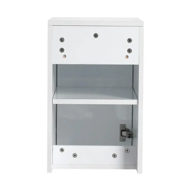 Alt view image 7 of 7 - 12" Bathroom Side Cabinet, Soft Close Doors, Float Mounting Design, Glossy White,(KD-Packing)