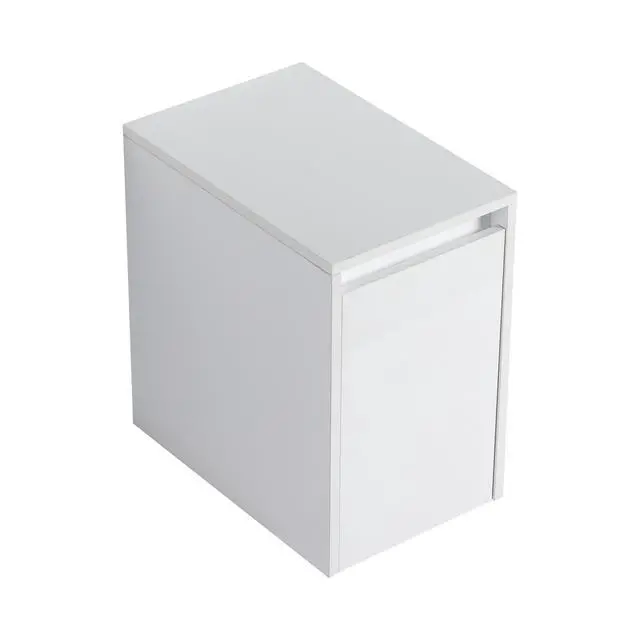 Alt view image 6 of 7 - 12" Bathroom Side Cabinet, Soft Close Doors, Float Mounting Design, Glossy White,(KD-Packing)