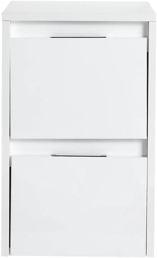 Alt view image 4 of 7 - 12" Bathroom Side Cabinet, 2-Soft Close Drawer, Float Mounting Design, Glossy White,(KD-Packing)