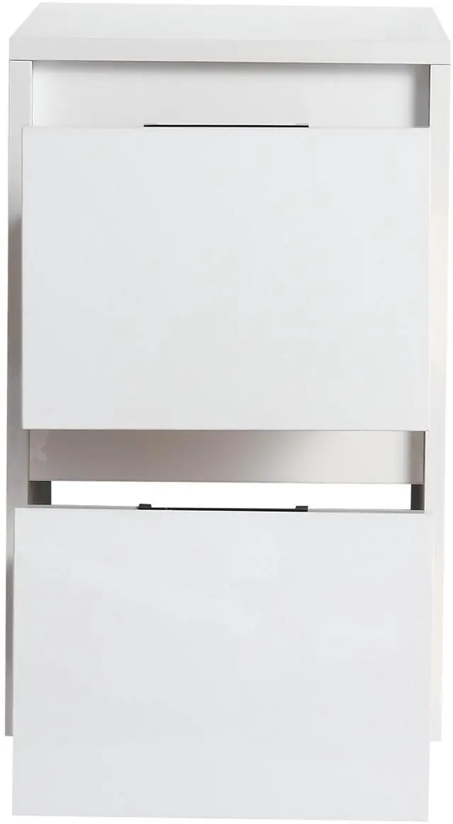 Alt view image 5 of 7 - 12" Bathroom Side Cabinet, 2-Soft Close Drawer, Float Mounting Design, Glossy White,(KD-Packing)
