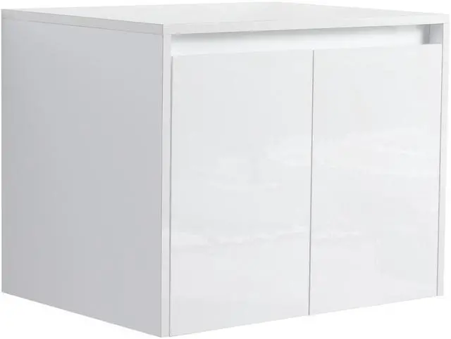 Main image of 24" Bathroom Wall Cabinet, 2-Soft Close Doors, Float Mounting Design,Glossy White,(KD-Packing)