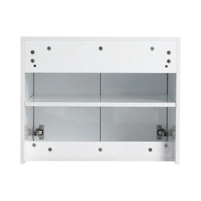 Alt view image 7 of 7 - 24" Bathroom Wall Cabinet, 2-Soft Close Doors, Float Mounting Design,Glossy White,(KD-Packing)