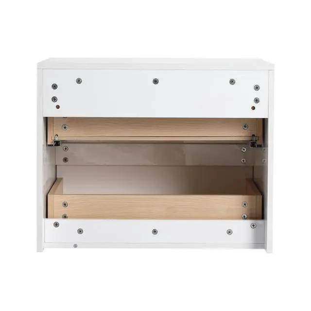 Alt view image 7 of 7 - 24" Bathroom Wall Cabinet, 2-Soft Close Drawer, Float Mounting Design, Glossy White,(KD-Packing)
