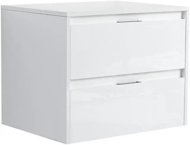 Main image of 24" Bathroom Wall Cabinet, 2-Soft Close Drawer, Float Mounting Design, Glossy White,(KD-Packing)