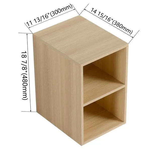 Alt view image 2 of 7 - 12 Inch Small Wall Mounted Storage Shelves, Bathroom Storage, Plywood, American White Oak