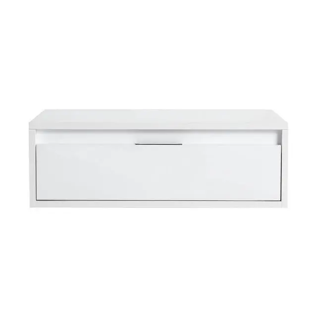 Alt view image 4 of 7 - 24" Bathroom Cabinet,Soft Close Drawer,Float Mounting Design, Glossy White, KD-Packing,(Only Vanity)