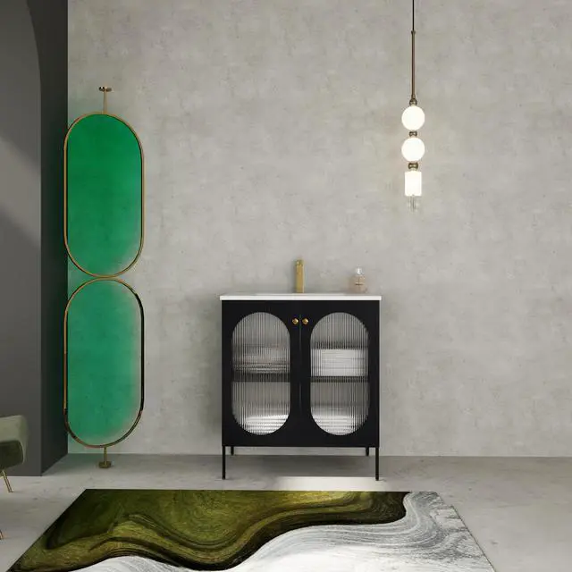 Main image of 30 Inch Freestanding Bathroom Vanity With Ceramic SInk