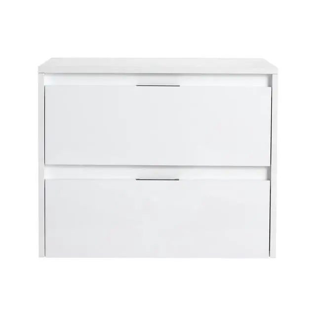 Alt view image 4 of 7 - 24" Bathroom Wall Cabinet, 2-Soft Close Drawer, Float Mounting Design, Glossy White,(KD-Packing)