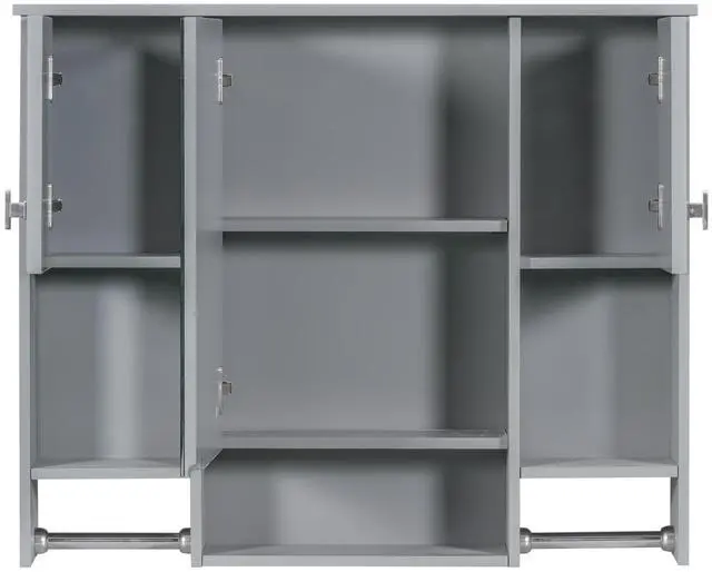 Main image of 35'' x 28'' Modern Wall Mounted Bathroom Storage Cabinet, Bathroom Wall Cabinet with Mirror, Medicine Cabinet with Towels Bar