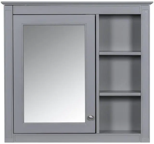 Main image of 30'' x 28'' Medicine Cabinet, Wall Mounted Bathroom Storage Cabinet, Modern Bathroom Wall Cabinet with Mirror,Medicine Cabinet, Mirror Cabinet with 3 Open Shelves (Not Include Bathroom Vanity )