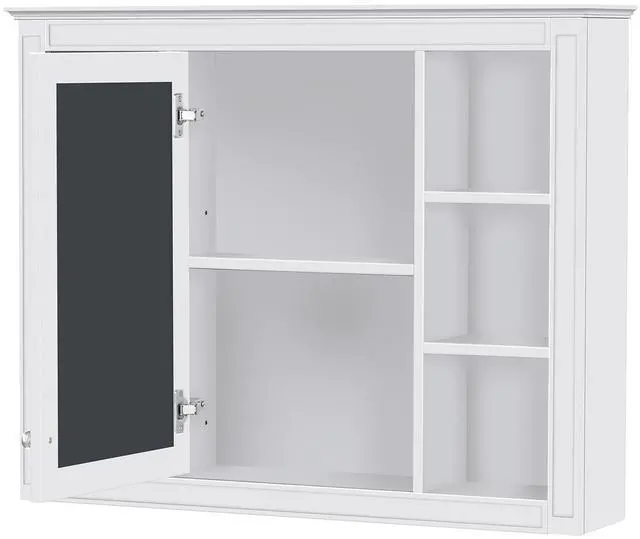 Main image of 35'' x 28'' Medicine Cabinet, Wall Mounted Bathroom Storage Cabinet, Modern Bathroom Wall Cabinet with Mirror, Mirror Cabinet with 6 Open Shelves (Not Include Bathroom Vanity )