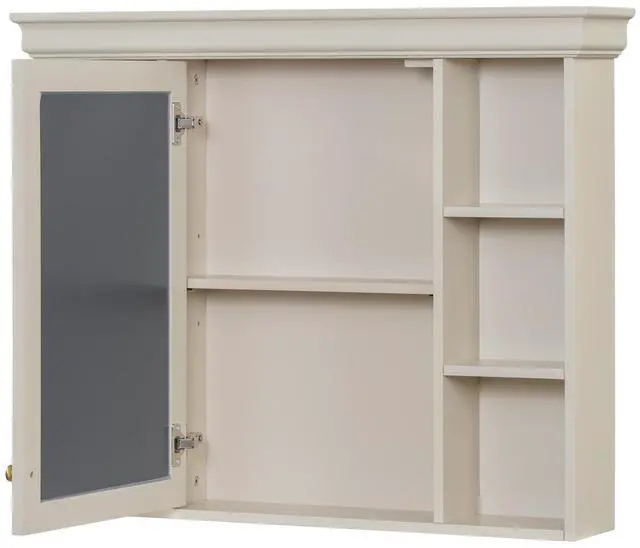 Main image of 35'' x 28'' Wall Mounted Bathroom Storage Cabinet with Mirror Door, Modern Bathroom Wall Cabinet with Mirror, Medicine Cabinet with 6 Open Shelves
