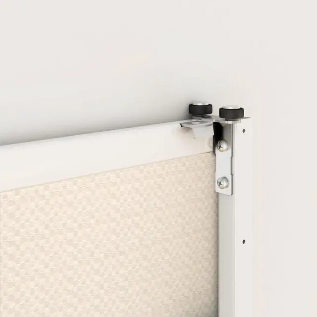 Alt view image 4 of 7 - 60 in. x 80 in. Mirror White Steel Frame Interior Closet Sliding Door with White Trim and Hardware Kit
