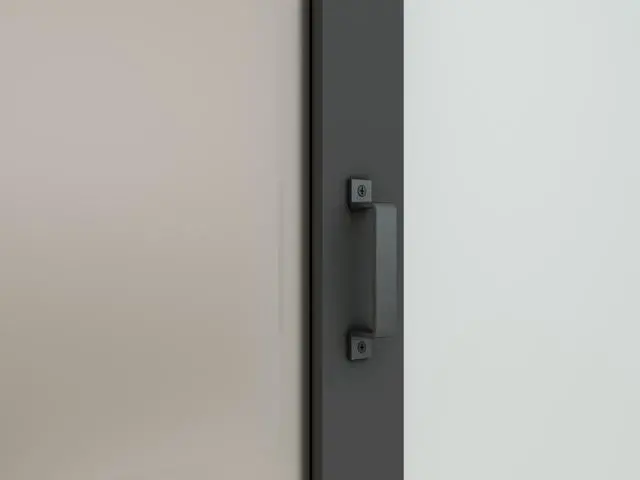 Alt view image 4 of 6 - 36 in. x 84 in. 3 Lite Pre Assembled Frosted Glass Black MDF Interior Sliding Barn Door with Hardware Kit Door Handle