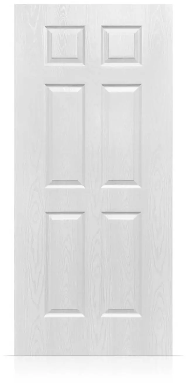 Main image of 30 in. x 80 in. White Texture 6 Panel Hollow Core Composite Interior Door Slab