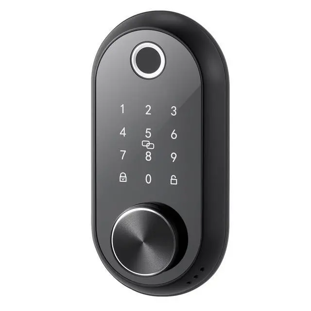 Alt view image 2 of 7 - Fingerprint Door Lock, Electronic Biometric Deadbolt with Touchscreen, Auto Locking, One-Time Code, Anti-Peeking Password, Keyless Entry Door Lock with IC Cards, for Home, Apartment, Matte Black
