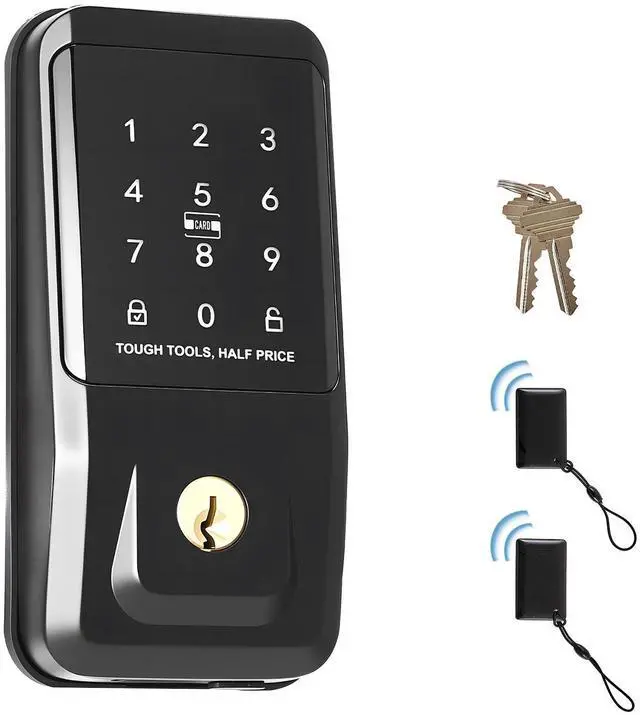 Main image of Keyless Entry Door Lock, Touchpad Electronic Deadbolt with IC Card, Customizable User Codes, Keyed Entry, Auto Lock, Anti-Peeking Password, Backlit, Easy Installation, for Home, Matte Black