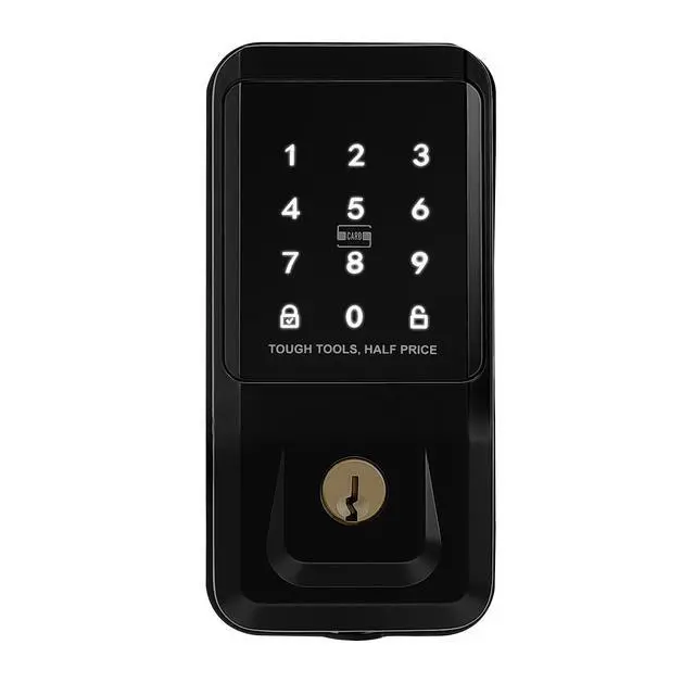 Alt view image 3 of 7 - Keyless Entry Door Lock, Touchpad Electronic Deadbolt with IC Card, Customizable User Codes, Keyed Entry, Auto Lock, Anti-Peeking Password, Backlit, Easy Installation, for Home, Matte Black