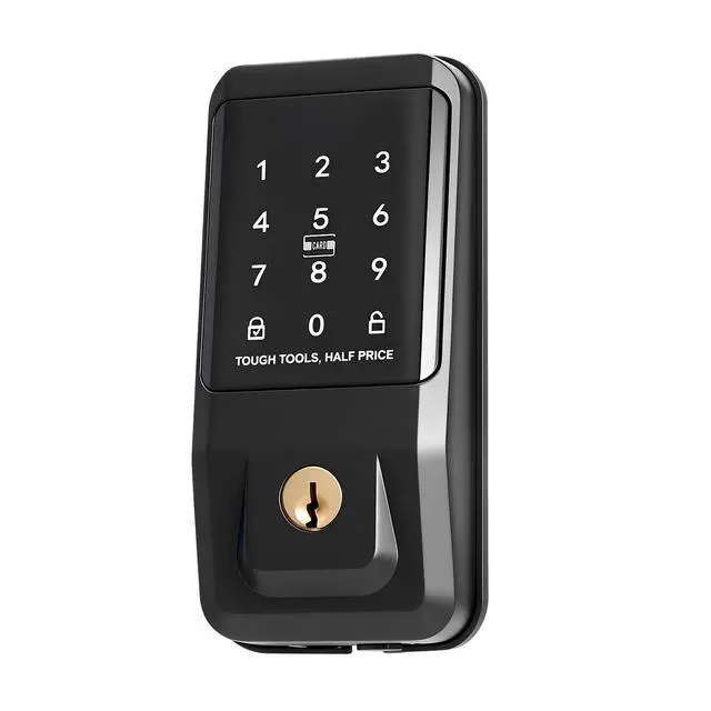 Alt view image 2 of 7 - Keyless Entry Door Lock, Touchpad Electronic Deadbolt with IC Card, Customizable User Codes, Keyed Entry, Auto Lock, Anti-Peeking Password, Backlit, Easy Installation, for Home, Matte Black