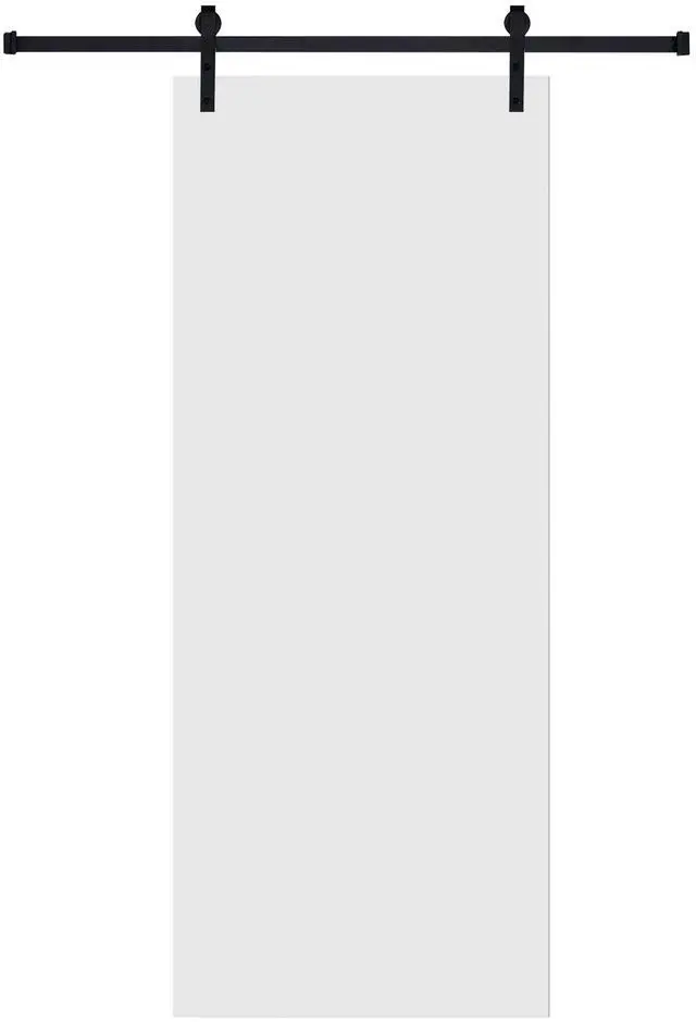 Main image of 18Double Modern flat panel 22 in. x 80 in. MDF White Barn Sliding Door With Hardware kit