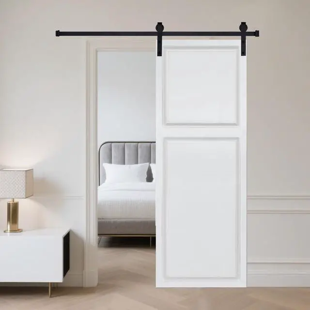 Alt view image 4 of 6 - 2-Panel Cottage style door 3/4" thick 15 in. x 84 in. MDF White Barn Sliding Door With Hardware kit