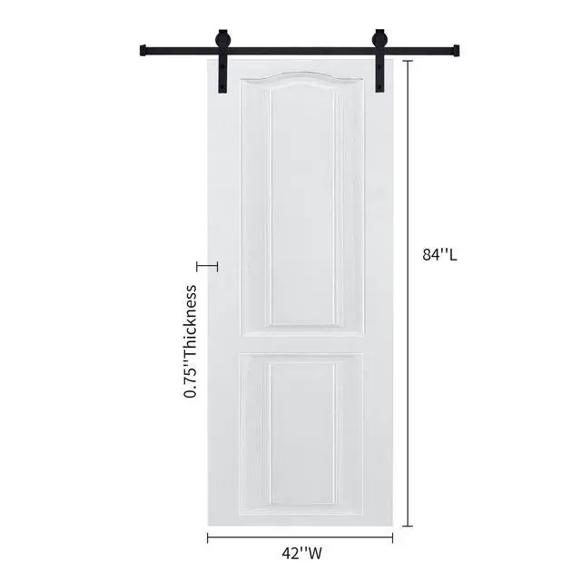Alt view image 2 of 6 - CNC crafted modern door 3/4" thick 42 in. x 84 in. MDF White Barn Sliding Door With Hardware kit