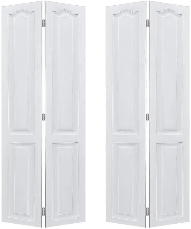 Main image of Dual CNC crafted modern door 3/4" thick 44 in. x 84 in. Solid Core White Finished Vinyl bi-fold door With Hardware kit