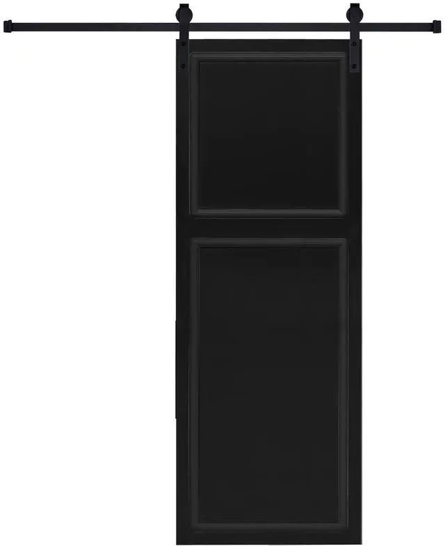 Main image of Modern 2 panel 80 in.X35 in. MDF black walnut Barn Sliding Door With Hardware kit
