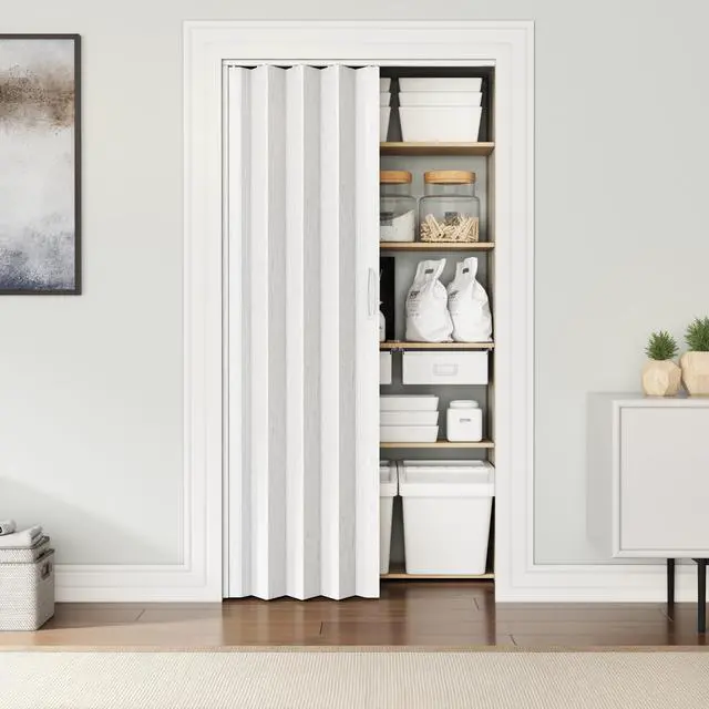 Main image of Studio Series 48" W PVC Foldable Accordion Doors, White