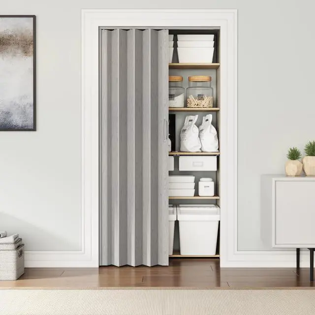 Main image of Studio Series 48" W PVC Foldable Accordion Doors, Grey