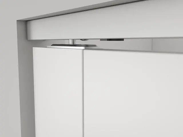 Alt view image 4 of 7 - 30 in. x 80 in. Full Lite Frosted Glass White MDF Bi-Fold Door with Hardware Kit and Door Handle