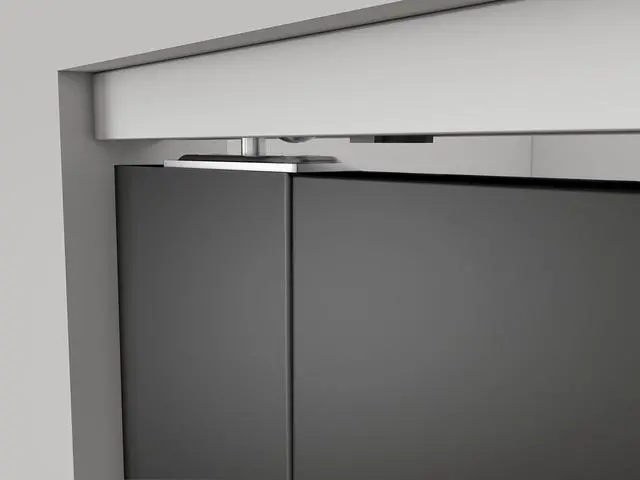 Alt view image 3 of 7 - 36 in. x 80 in. Full Lite Frosted Glass Black MDF Bi-Fold Door with Hardware Kit and Door Handle