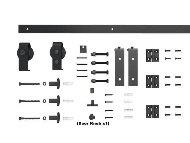Alt view image 5 of 6 - 30 in. x 80 in. 6 Panel Hollow Core White Oak Finished MDF Composite Bi-fold Door with Hardware Kit