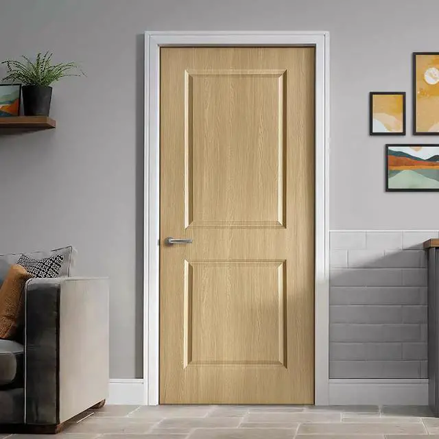 Alt view image 2 of 5 - 36 in. x 80 in. 2 Panel Hollow Core Oak Finished PVC Composite Interior Door Slab